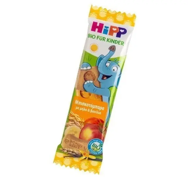 Hipp Μπισκοτόμπαρα με Μήλο και Βανίλια απο τον 12ο Μήνα, 1τμχ
