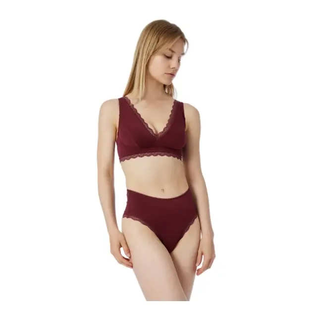 Minerva Γυναικείο Slip Culotte Modal Fimelle Elegance, Χρώμα Μπορντώ - M 3