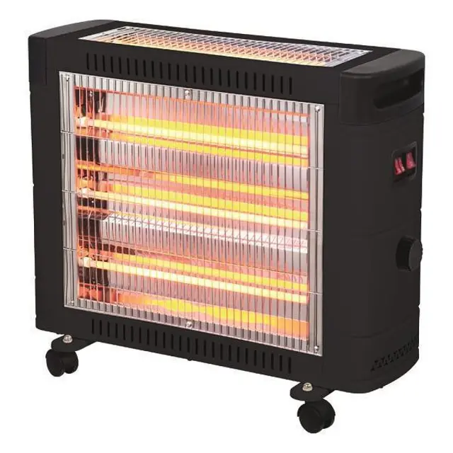 Θερμάστρα Χαλαζία 2 Face EUROLAMP 300-41401 Με Θερμοστάτη Μαύρο 2800W
