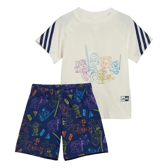 adidas Sportswear Infant's Star Wars Young Jedi Tee Set Εκρού IN7282 (adidas Sportswear)