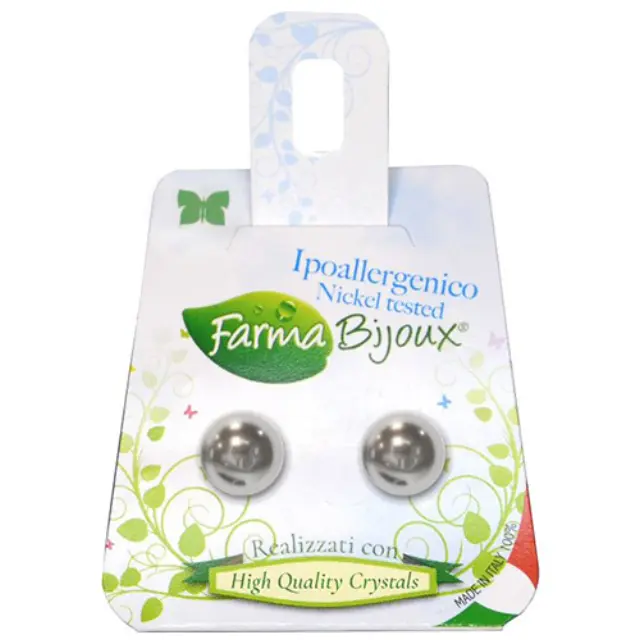 Farma Bijoux Υποαλλεργικά Σκουλαρίκια Πέρλα Γκρι 8mm