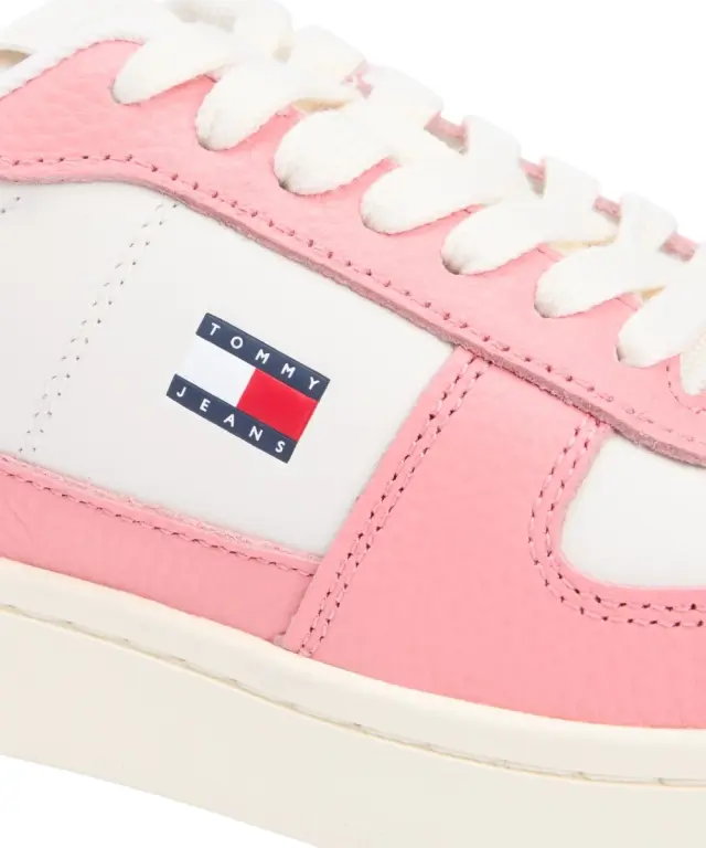 Tommy Hilfiger - Γυναικεία Sneakers Retro Leather Archive Court EN0EN03037-0J0 Λευκό/Ροζ 2