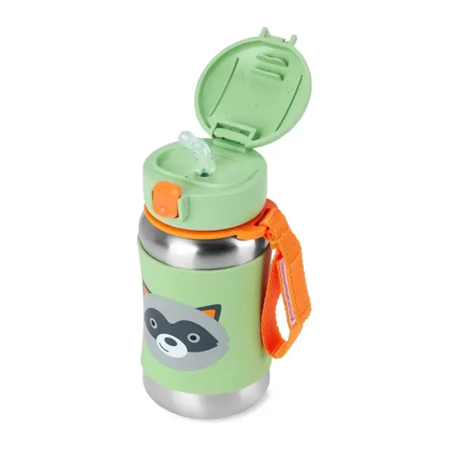 Skip Hop Zoo Ανοξείδωτο Παγούρι με Καλαμάκι 350ml Raccoon Green 2