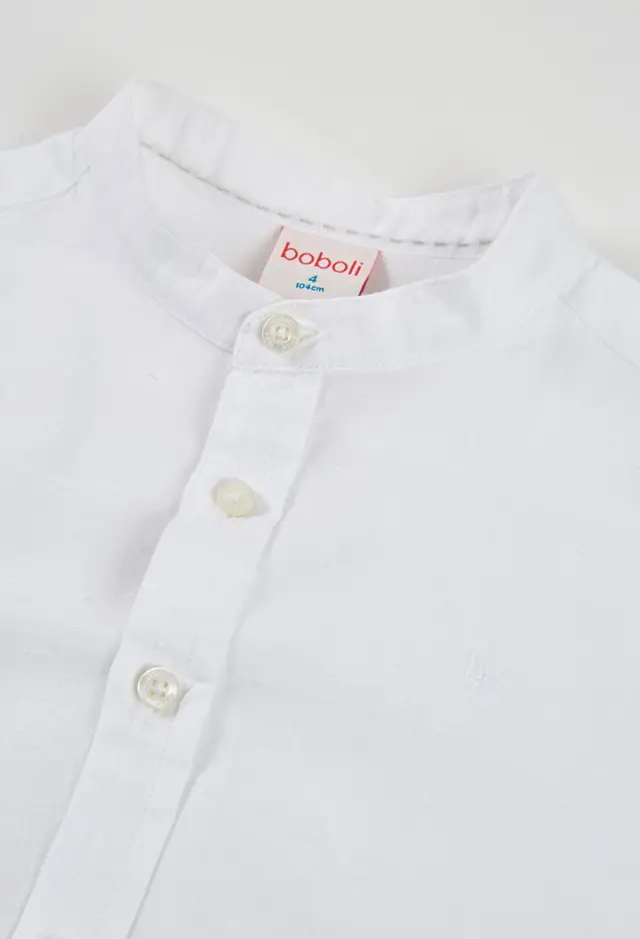 Boboli Linen πουκάμισο μακρυμάνικο για αγόρι 863030-1100 3
