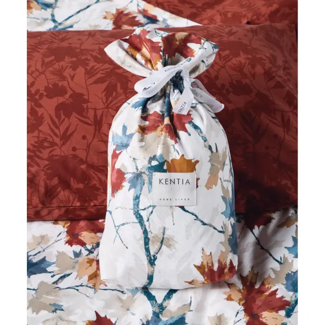 Σετ Σεντόνια King Size 4 Τεμαχίων Kentia Sparrow White-Blue-Terracotta-Beige 270x270 3