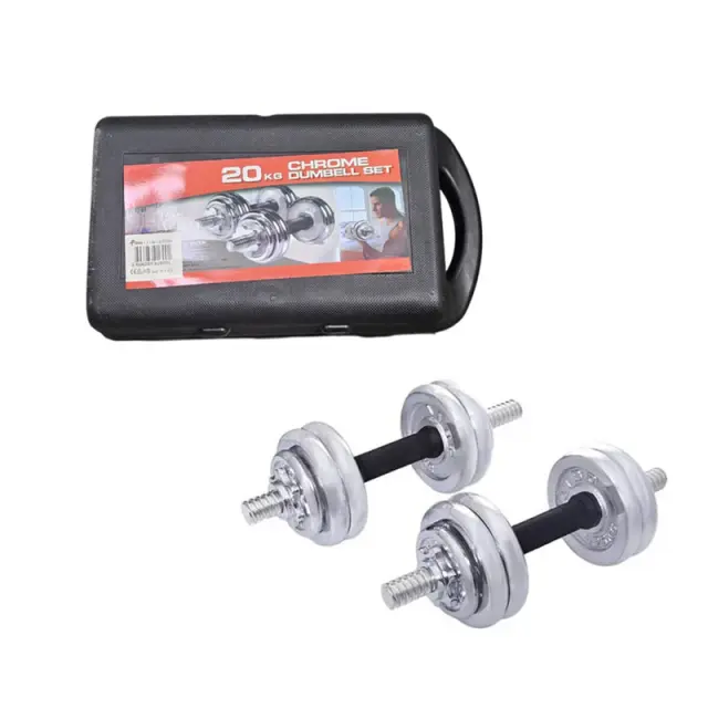 York Fitness Αλτήρες Σετ 20kg σε Βαλιτσάκι - Chrome Dumbell Set 20kg 0173006