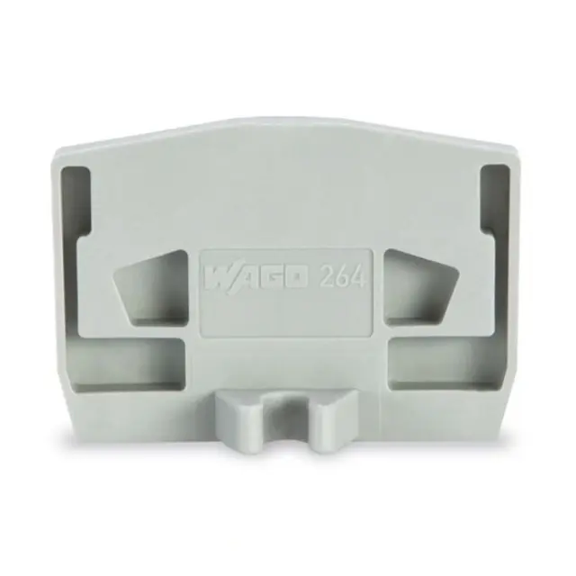 End Plate with Fixing Flange 4mm Light Gray