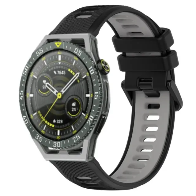 Λουράκι Dual Color για Smartwatch 22mm-Black/Grey OEM