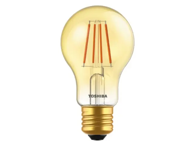 Toshiba LED Filament Amber A60 E27 4.5W 2200K Dimmable (DELS-FBA44P5A7DF11) 2