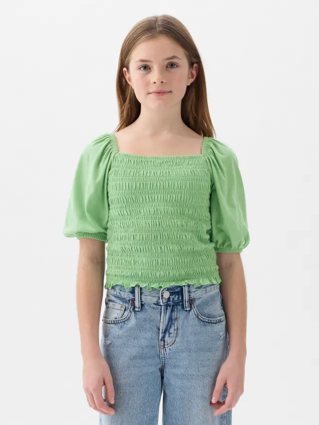 Πράσινο Παιδικό Smocked Τοπ meadow green - XL