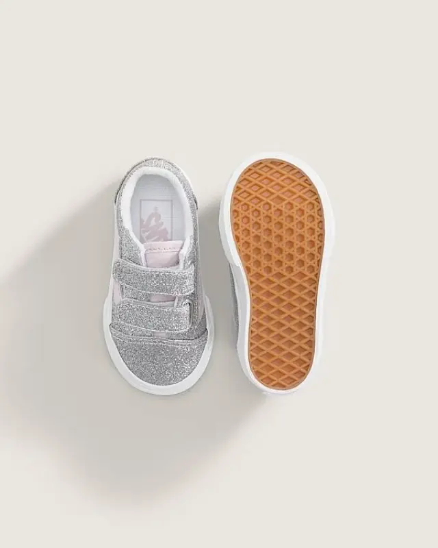 Βρεφικό Παπούτσι για Κορίτσι Vans Old Skool V Glitter Silver/Pale Petal (Μεγέθη 20-26) ΑΣΗΜΙ 3