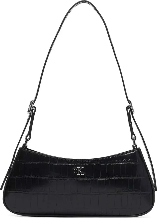 Calvin Klein Γυναικεία Μικρή Τσάντα Ώμου CK Croc Small Shoulder Bag Μαύρο