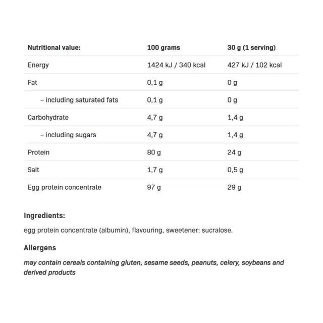 ALLNUTRITION Egg White Protein Vanilla, 510 g 2