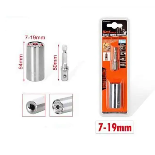 KMT Πολυκαρυδάκι με Καρέ Υποδοχής 7-19mm - Universal Socket Tools 9369014