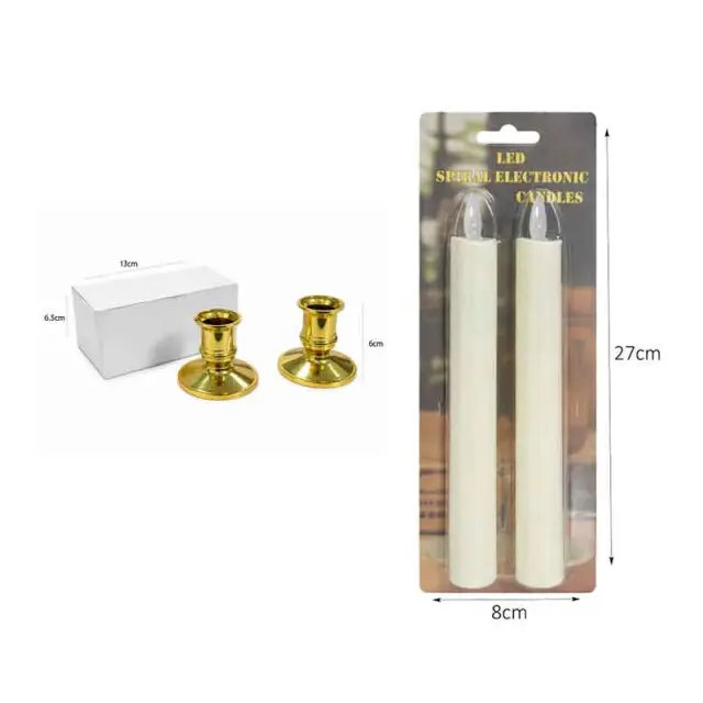 Σετ 2 Κεριών LED Ηλεκτρονικών Σπιράλ 19cm - LED Spiral Electronic Candles Set 14032 2