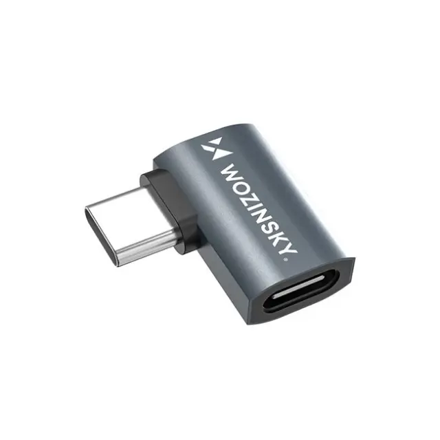 Wozinsky USB Adapter WPKB-01 USB-C to USB-C 40Gb/s 240W 8K OTG Side Angled Gray