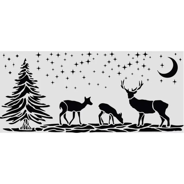 Thick Stencil 12x25cm, Stamperia, Christmas, Ελαφάκια