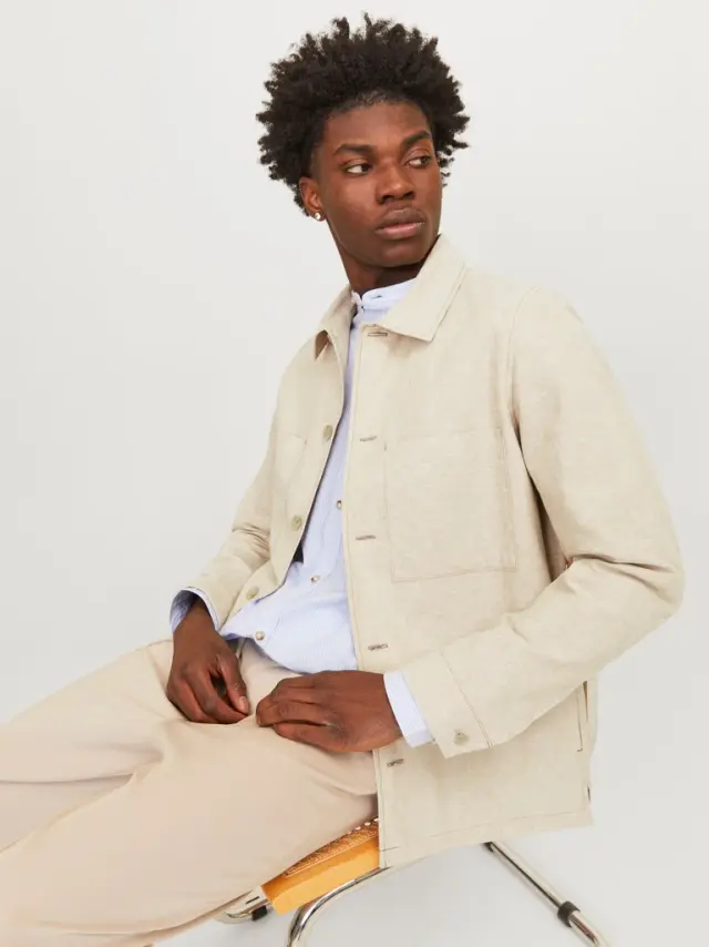 JPRRIVIERA HYBRID BLAZER SLIM FIT travertine 2