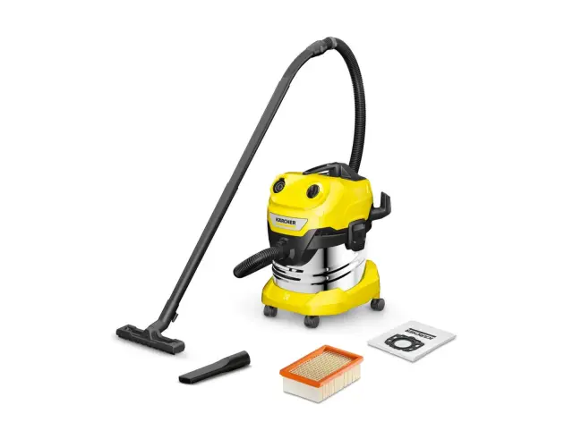 Σκούπα Karcher Υγρής Και Ξηρής Αναρρόφησης WD 4 S V-20/5/22 (1.628-260.0) με Ισχύ 1000 W και χωρητικότητα κάδου 20 L1.628-260.0