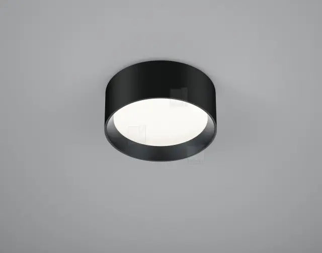 ENIO Φωτιστικό Οροφής LED Επιτοίχιο Μαύρο 200mm με Αντιθαμβωτική Οθόνη