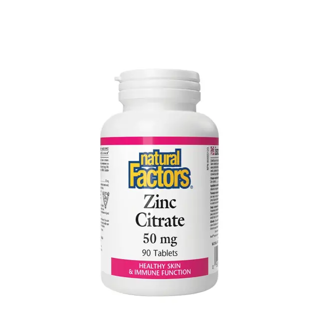 Natural Factors Zinc Citrate 50 mg 90 Tablets