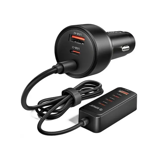 Orico Φορτιστής Αυτοκινήτου ChargeClip 108W 2x USB-A / 4x USB-C with Clip Black