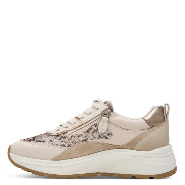 Γυναικεία Ανατομικά Δερμάτινα Sneakers Tamaris 1-23718-46 483 Beige Snake Animal Print - 36 3