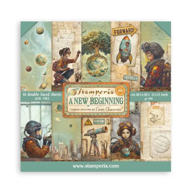 Χαρτιά scrapbooking 10τεμ, 30.5×30.5cm Stamperia, A New Beginning