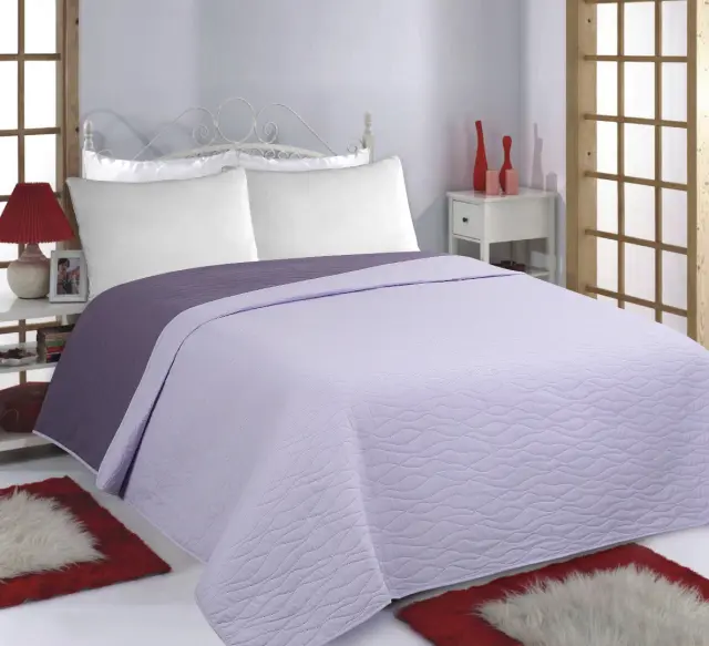 ΚΟΥΒΕΡΛΙ σετ (240cm x 260cm) WAVES lila/purple - -