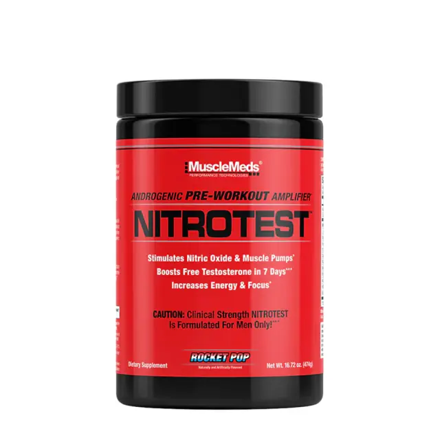 MuscleMeds Nitrotest - 2 in 1 Pre-Workout + Test Booster Rocket Pop, 30 Servings
