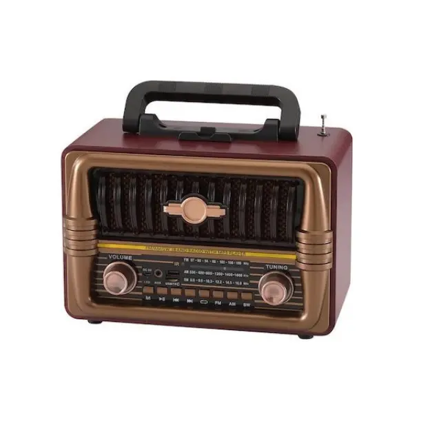 NS-8079BT Retro Φορητό Ραδιόφωνο Επαναφορτιζόμενο με Bluetooth και USB Μπεζ 3