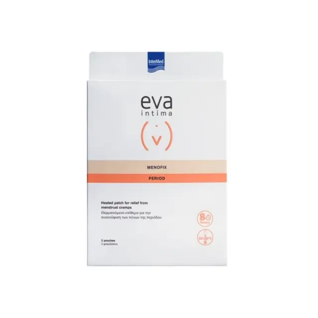 Intermed Eva Intima Menofix Period Patch Αυτοκόλλητο Θερμαινόμενο Επίθεμα για την Ανακούφιση των Πόνων Περιόδου 3τμχ