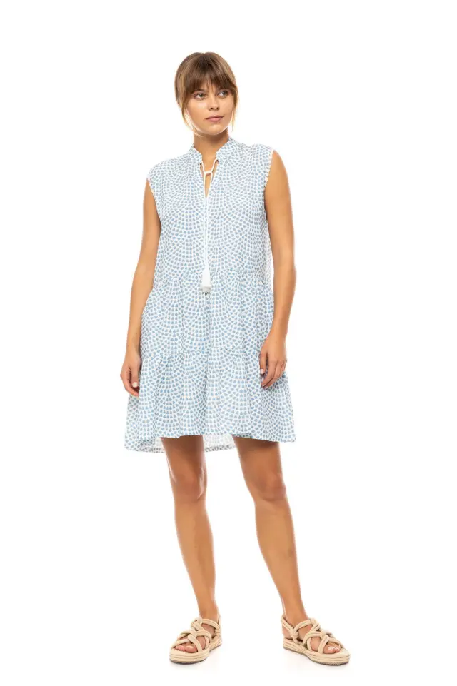 Beachwear B557 Vista Blue-Cream Pink Label