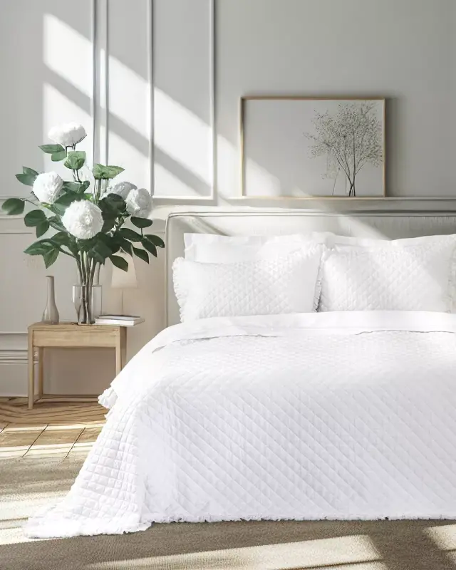 Νυφικό Κουβερλί King Size 240x260 220gsm Nima Lunelle White