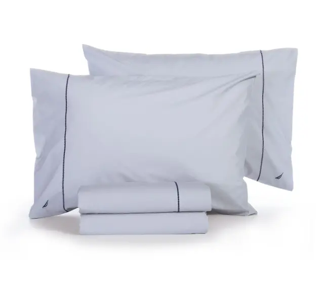 Nef-Nef Homeware Σεντόνι Nautica Wave Solid Σετ Διπλό 200x270 Silver