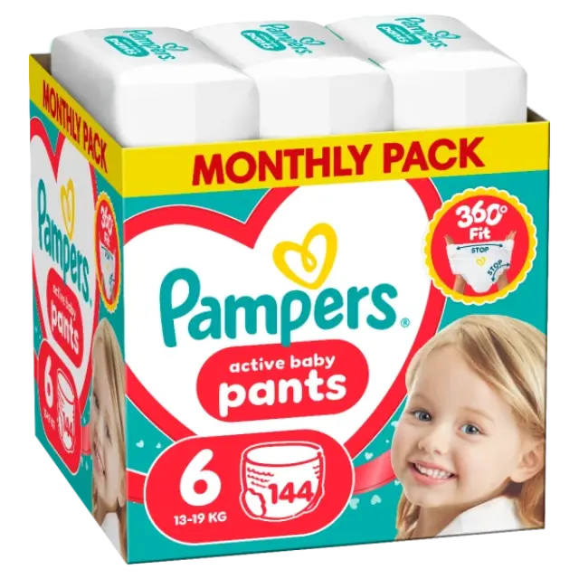 Πάνες Pampers Pants Monthly Pack no6 16+ kg – 144τμχ