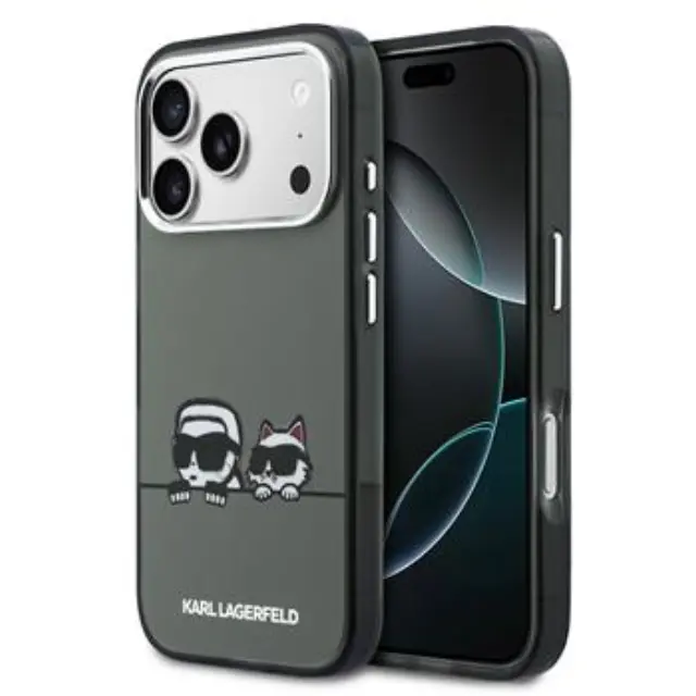 Karl Lagerfeld IML K&CH Heads Logo MagSafe Case for iPhone iPhone 17 Pro Black