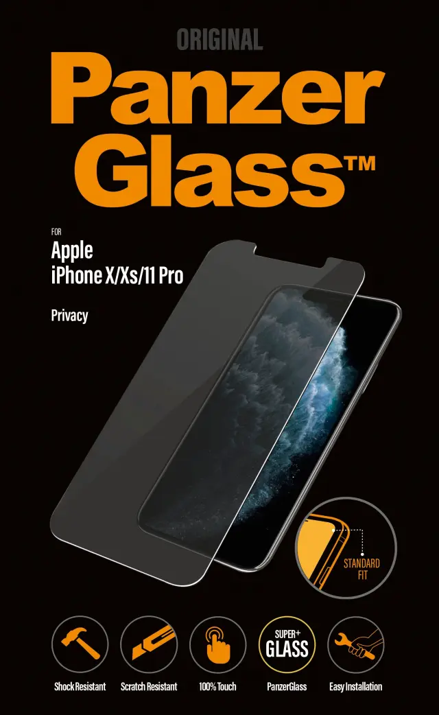 PanzerGlass - Privacy Screen Protector Apple iPhone 11 Pro - Xs - X - Standard Fit - Electronics