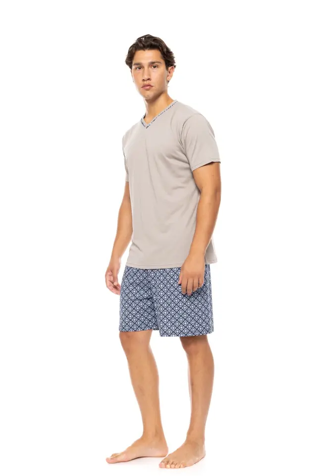 S-M561 - Sand - PYJAMA V NAVY BOTANY - L 2