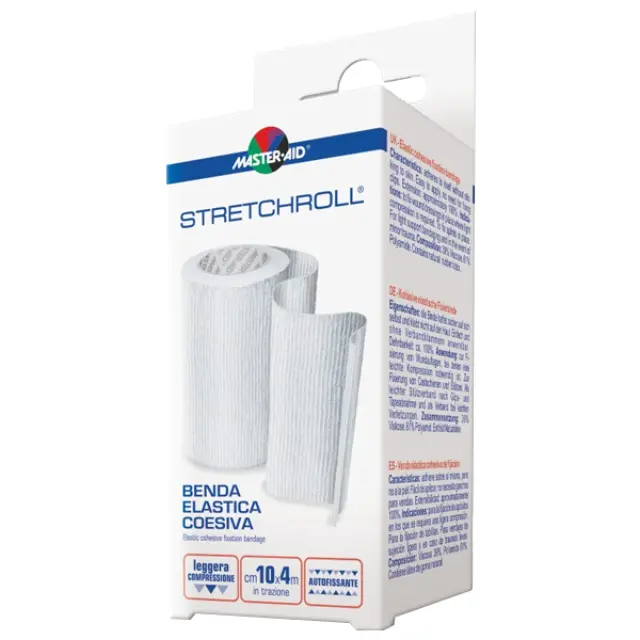 Master Aid | Stretchroll Ελαστικός Αυτοσυγκρατούμενος Επίδεσμος 10cm x 4m | 1τμχ