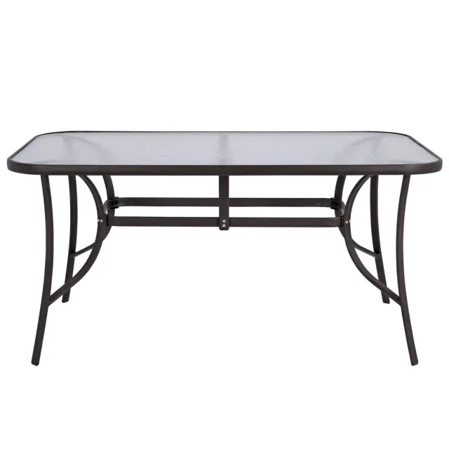 ΤΡΑΠΕΖΙ BRUNO 150X90Χ72Υεκ. ΚΑΦΕ ΜΕΤΑΛΛΙΚΟ ΜΕ ΓΥΑΛΙΝΗ ΕΠΙΦΑΝΕΙΑ FB5145.02 3