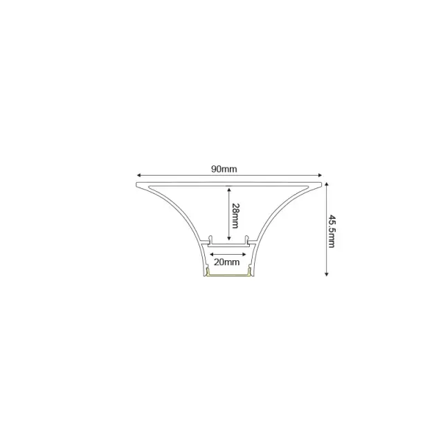 PROJE ALUMINUM PROFILE 3M/PC WITH OPAL PC DIFFUSER, WITHOUT END CAPS & ACCESSORIES / P620 2