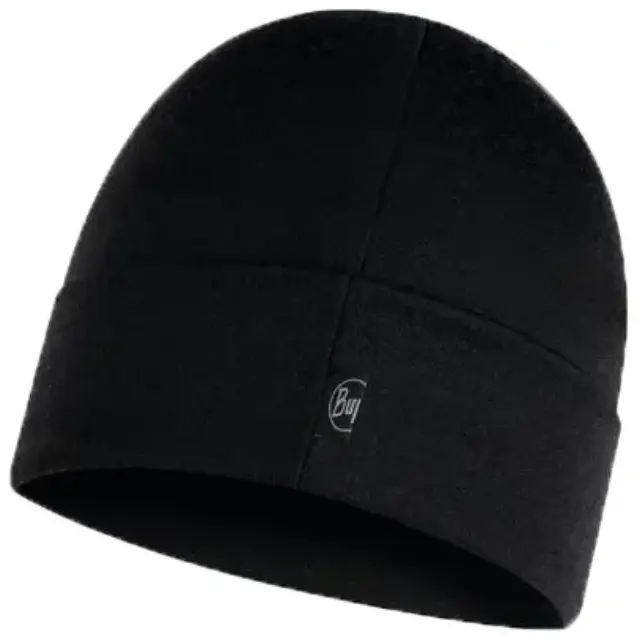 Buff Merino Heavyweight Σκούφος Solid Black - One size