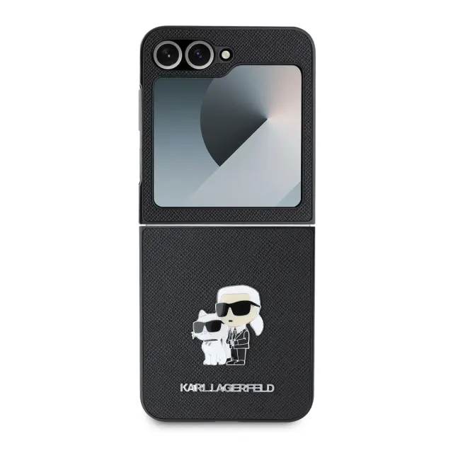 Karl Lagerfeld PU Saffiano Karl and Choupette Case for Samsung Galaxy Z Flip 6/7FE Black 2