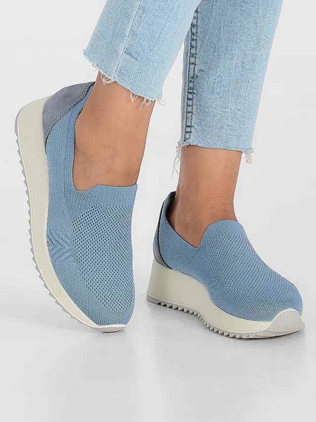 Imac Sneakers Γυναικείο ύφασμα/δέρμα Μπλέ IMA/756900 BLUE 2