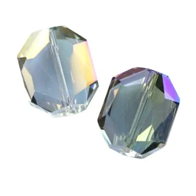 Χάντρα Γυάλινη Silver Shade AB - Octagon 18x15mm - 5τεμ
