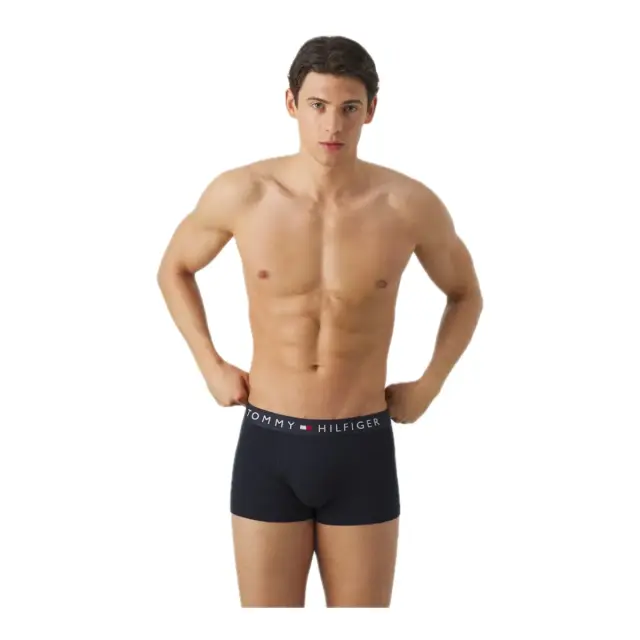 Tommy Hilfiger Ανδρικό Boxer Essential Logo Waistband Trunks - Τριπλό Πακέτο, Χρώμα Σκούρο Μπλε-Γκρι-Σκρούρο Μπλε - 2XL 2