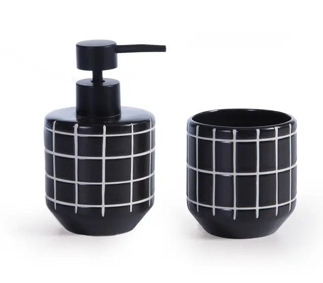 Nef-Nef Homeware Δοχείο Κρεμοσάπουνου Ceramic Model Black 2