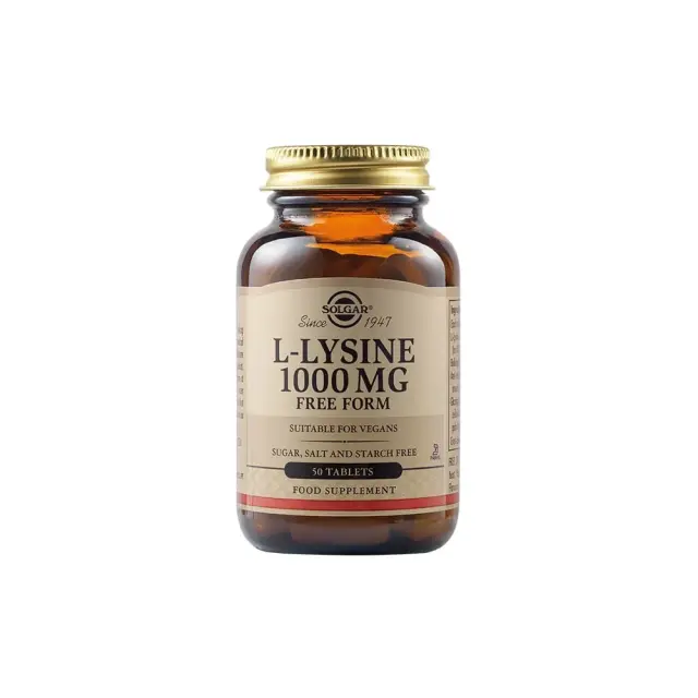 SOLGAR L-Lysine 1000mg Συμπλήρωμα Διατροφής με το Βασικό Αμινοξύ L-Λυσίνη σε Ελεύθερη Μορφή 50 δισκία
