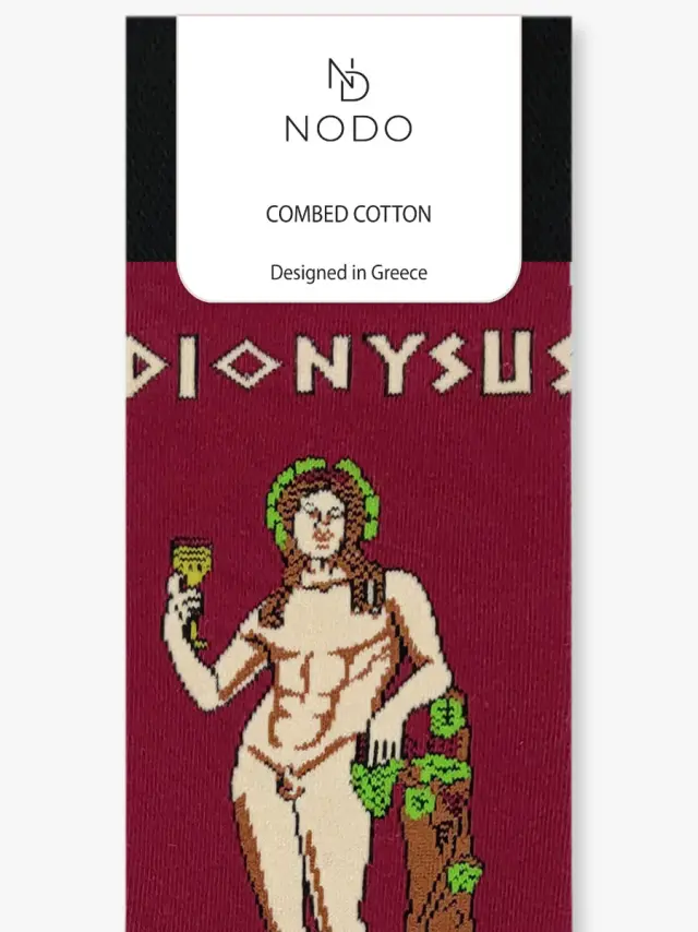 Κάλτσα Βαμβακερή με Σχέδια Dionysus The Greek God and Pan NODO 3